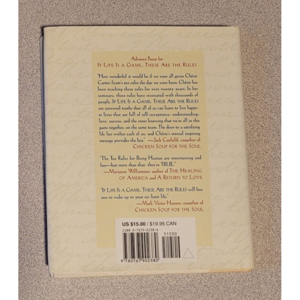 If Life Is a Game, These Are the Rules - By Cherie Carter-Scott Hardcover -New - Picture 2 of 2